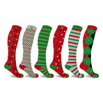 Holiday Knee-High Compression Socks // 6-Pairs (Small / Medium)