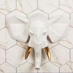 Geometric Elephant Wall Art (Black + Gold)