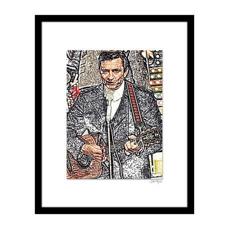 Johnny Cash Wall Art // V1 (12"W x 16"H x 2"D)