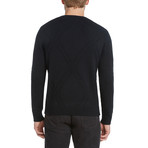 Argyle Crew Sweater // Black (S)
