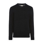 Herringbone Crew Sweater // Black (L)