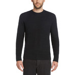 Herringbone Crew Sweater // Black (2XL)