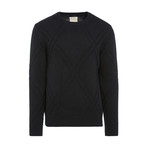 Argyle Crew Sweater // Black (L)