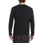 Herringbone Crew Sweater // Black (XL)