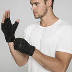Thermoforming Operation Half Finger Gloves // Black (M)