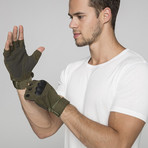 Thermoforming Operation Half Finger Gloves // Khaki (M)