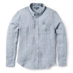 Linen Long Sleeve Tailored // Medieval Blue (L)