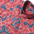 Hibiscus Orchard Button Front // Medieval Blue (M)