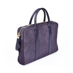 Suede Briefcase // Purple