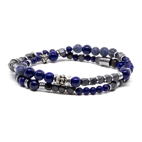 Eudardo Bracelet // Silver + Anthracite + Blue