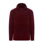 Polarline 1/4 Zipper Sweatshirt // Claret Red (L)