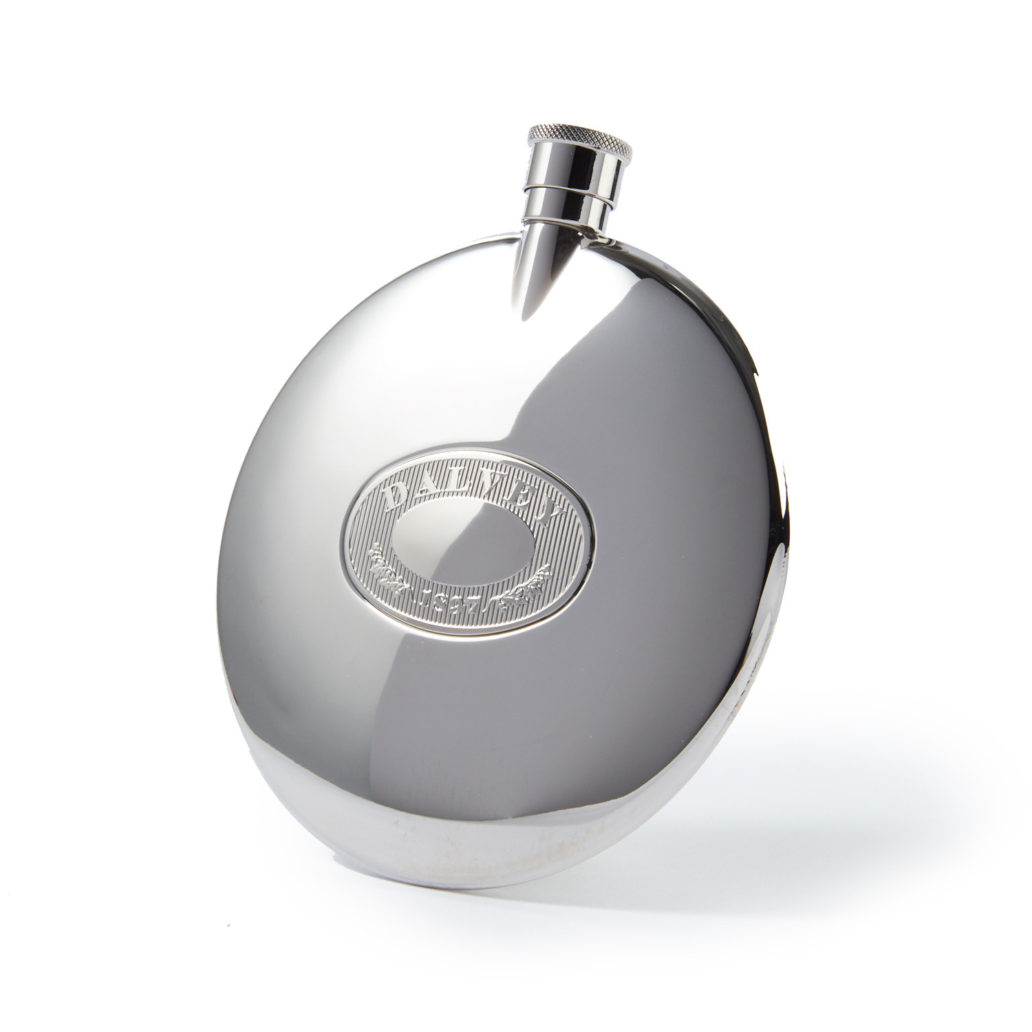 Engravable Dalvey Classic Stainless Steel Flask with Stainless Steel ...