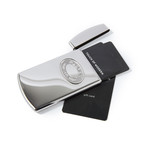Engravable Dalvey Stainless Steel Business Card Case with Hinged Lid