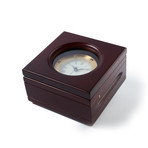 Engravable Boxed Quartz Clock in Satin Finish Mahogany Case