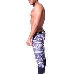 Men's TechSkin Diagonal Print Compression Tights // Shattered Floral (XS)
