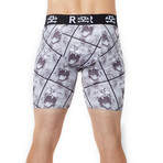 Men's Smooth Tech Compression Shorts // Printed (L)