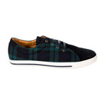 Plaid Sneakers // Green + Navy (45)