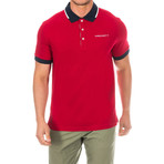 Golf Polo // Red + Navy Blue (Large)