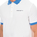 Golf Polo // White + Blue (Small)