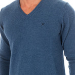 V-Neck Sweater // Petrol Blue (XX-Large)