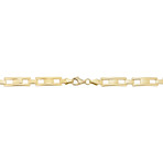 14K Solid Gold H-Link Bracelet // 6.7mm