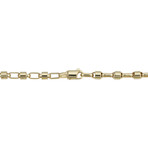 14K Solid Gold Fancy Bullet Link Bracelet // 5.5mm