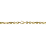 14K Solid Gold Square Link Bracelet // 5mm