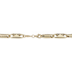 14K Solid Gold Fancy Alternate Link Bracelet // 6.5mm