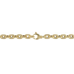 14K Semi-Solid Gold Square Link Bracelet // 6mm