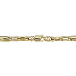 14K Solid Gold Fancy Bullet Link Bracelet // 6mm