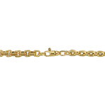 14K Solid Gold Square Link Bracelet // 6.2mm