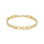 14K Solid Gold H-Link Bracelet // 6.7mm