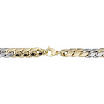 14K Solid Gold Two Tone Miami Cuban Link Bracelet // 10mm