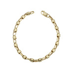 14K Solid Gold Fancy Bullet Link Bracelet // 5.5mm