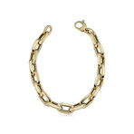 14K Gold Oval Rolo Link Bracelet // 10mm