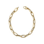 14K Solid Gold Fancy Oval Link Bracelet // 7.6mm