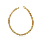 14K Solid Gold Square Link Bracelet // 6.2mm