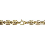 14K Solid Gold Fancy Oval Rolo Bracelet // 10.3mm