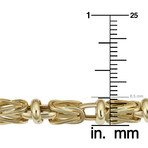 14K Solid Gold Fancy Square Byzantine Link Bracelet // 5mm