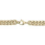 14K Solid Gold Curb Link Bracelet // 11mm