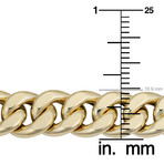 14K Solid Gold Curb Link Bracelet // 11mm