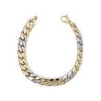 14K Solid Gold Two Tone Miami Cuban Link Bracelet // 10mm