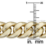 14K Solid Gold Curb Link Bracelet // 12.8mm