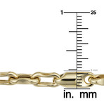 14K Solid Gold Fancy Bullet Link Bracelet // 6mm