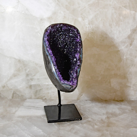 Amethyst // Partial Polished // Geode + Stand