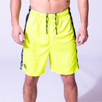 Men's Stretch Knit Shorts // Neon Yellow (L)