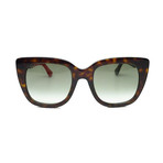 Women's GG Web Oversized Sunglasses // Havana Brown