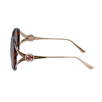 Women's GG Web Oversized Opal Sunglasses // Havana Brown