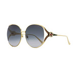 Women's GG Web Oversized Opal Sunglasses I // Gold