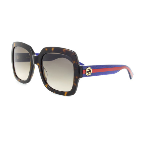 Women's Web Rectangular Sunglasses // Blue + Red